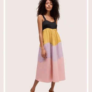 kate spade scallop block midi dress